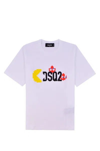 Dsquared2 T-shirt With Lettering And Pac-man Print In White
