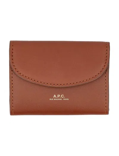 Apc A.p.c. Business Card Holder Geneve In Noisette