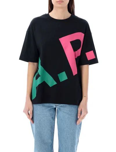 Apc A.p.c. Lisandre T-shirt In Black Multicolor