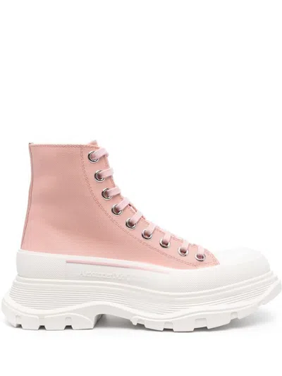 Alexander Mcqueen Tread Slick Ankle Boots In Pink