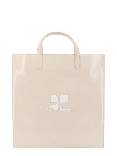 Courrèges Heritage Naplack Handbag In Beige