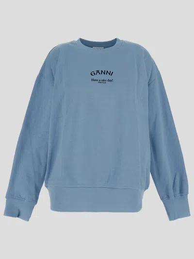 Ganni Sweaters In Placidblue