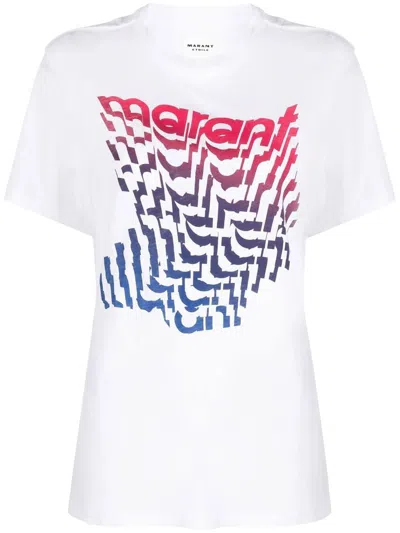 Isabel Marant Étoile Printed Cotton T-shirt In White