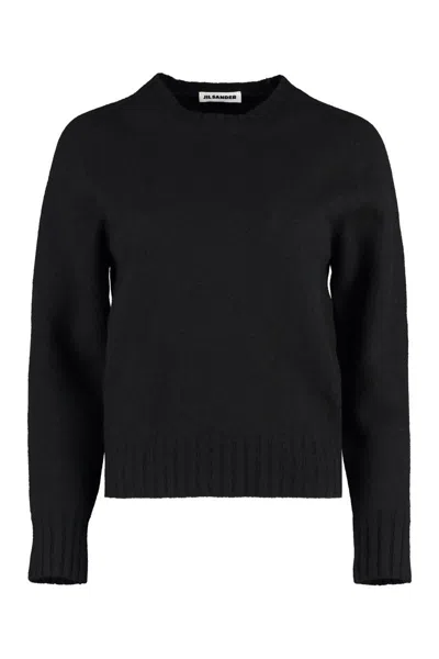Jil Sander Crew-neck Wool Sweater In Black