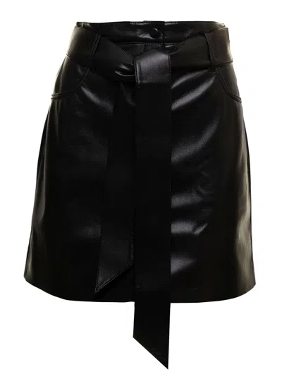 Nanushka Meda Skirt In Vegan Leather Black Woman