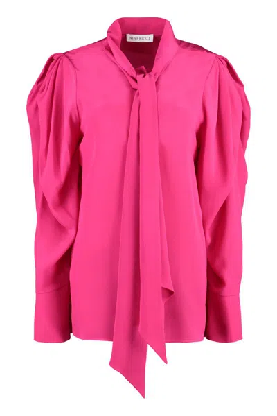 Nina Ricci Crêpe-silk Shirt In Fuchsia