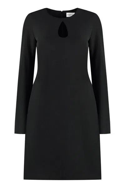 P.a.r.o.s.h Keyhole Detail Flare Hem Short Dress In Black