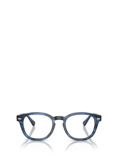 Polo Ralph Lauren Eyeglasses In Shiny Striped Blue Havana