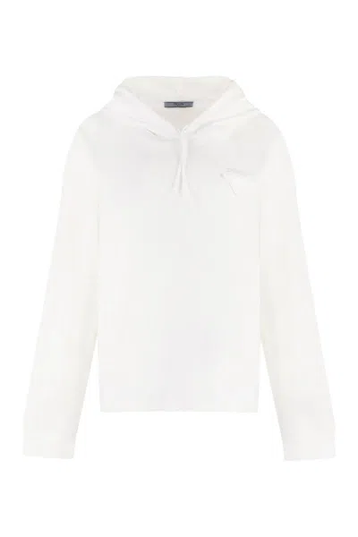 Prada Cotton Hoodie In White