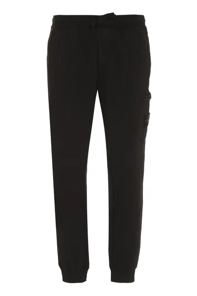 Stone Island Compass Patch Track Trousers In Black