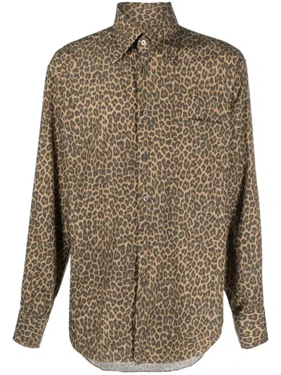 Tom Ford - Leopard-print Shirt In Camel Print