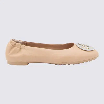 Tory Burch Light Sand Leather Claire Flats