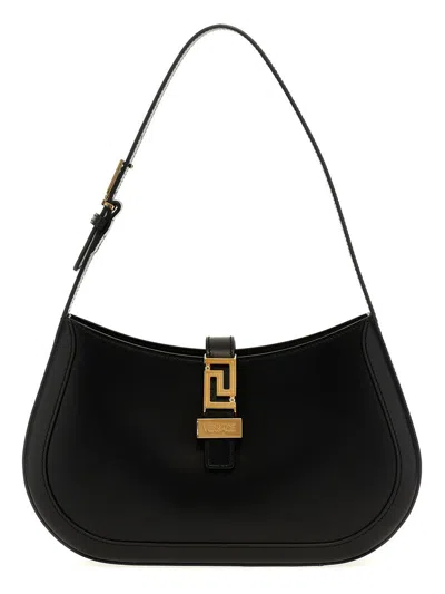 Versace 'greca Goddess' Shoulder Bag In Black