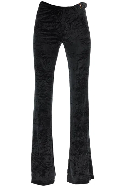 Versace Froiss Elvet Flared Trousers In Black (black)