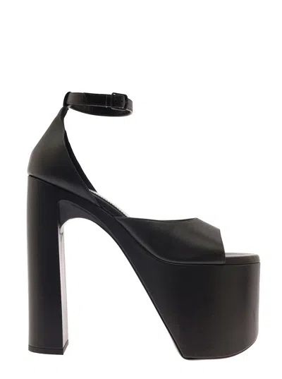 Balenciaga Camden Leather Platform Sandals In Black