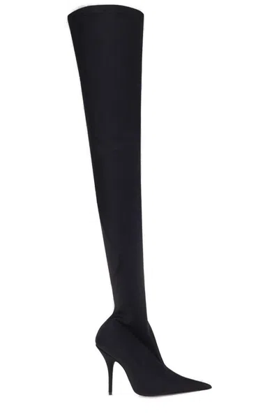 Balenciaga Knife Heeled Thigh-high Boots In Black