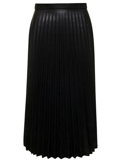 Balenciaga Pleated Leather Dress In Black