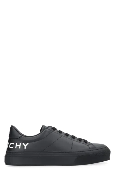 Givenchy City Sport Leather Low-top Sneakers In Black