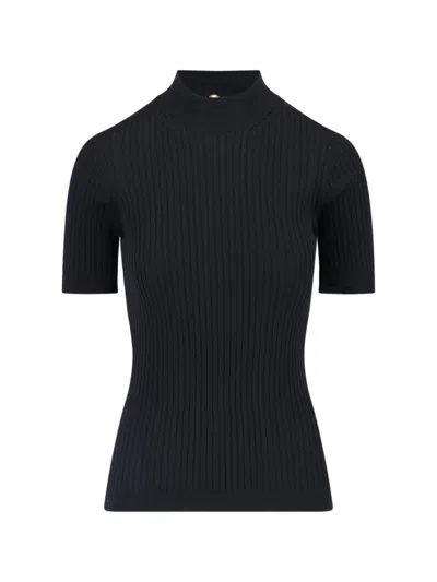 Versace Knit Jumper Seamless Essential Series Clothing In Black