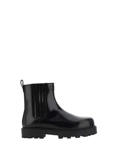 Givenchy Brushed Leather Chelsea Boots In Black