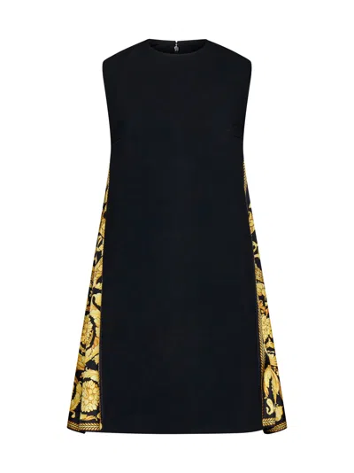 Versace Sleeveless Mini Dress In Black