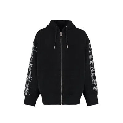 Givenchy Wool Zipped Hoodie In Black