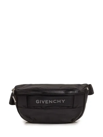 Givenchy G-trek Waist Bag In Black Nylon In Animal Print