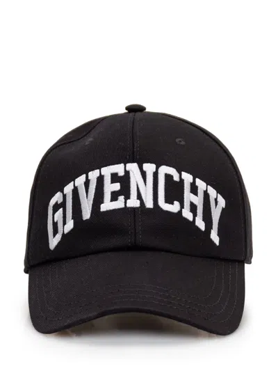 Givenchy Black Baseball Hat With  College Embroidery