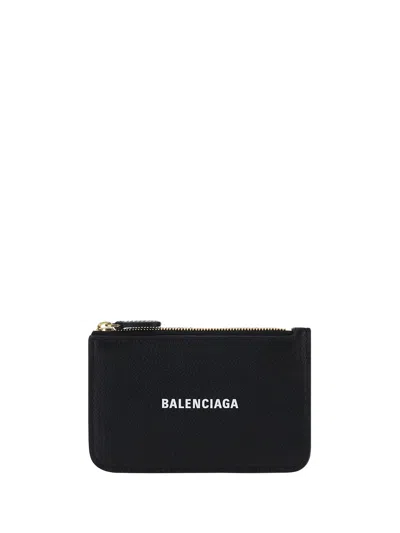 Balenciaga Cash Large Long Coin And Card Holder In Black/l White
