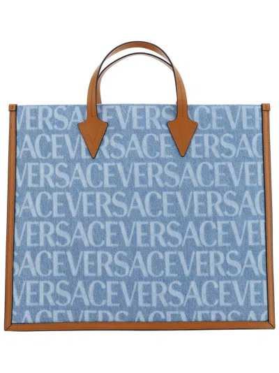 Versace Shopping Bag In Blue
