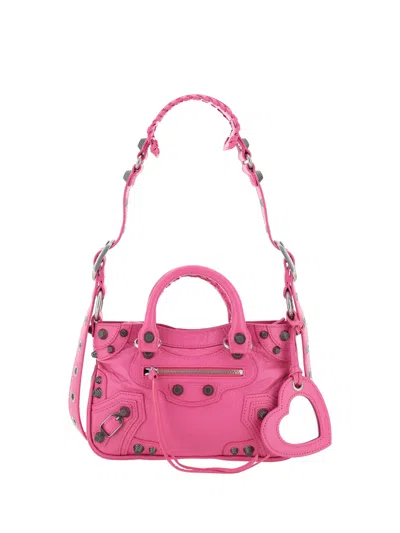 Balenciaga Small Neo Cagole Tote Bag In Bright Pink