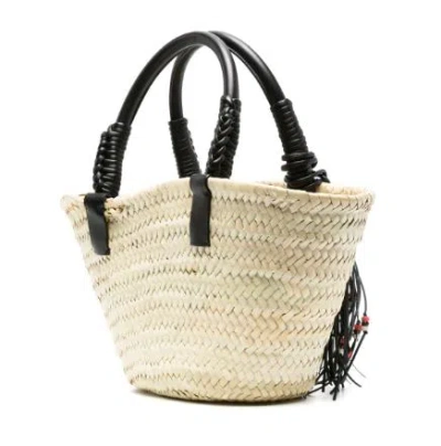 Alanui Icon Palm Leaf Small Hand Bags Multicolor In Black