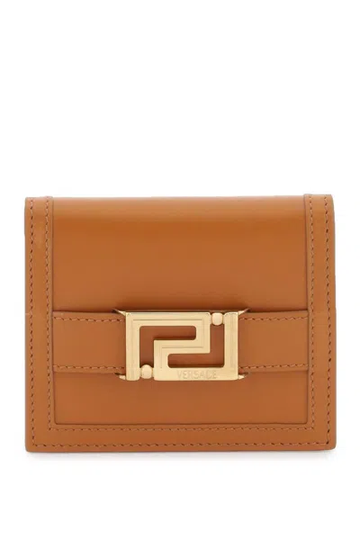Versace Greca Goddes Wallet In Caramel  Gold (brown)