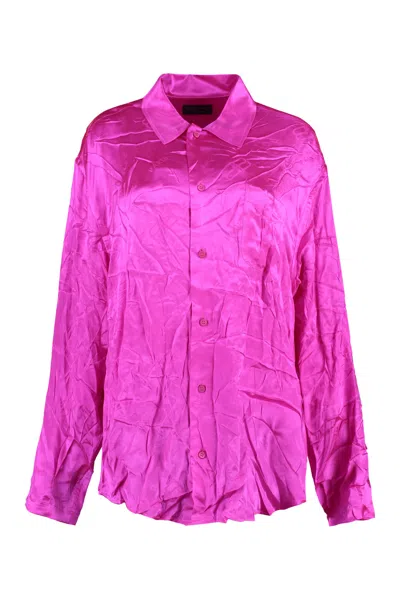 Balenciaga Silk Shirt In Fuchsia