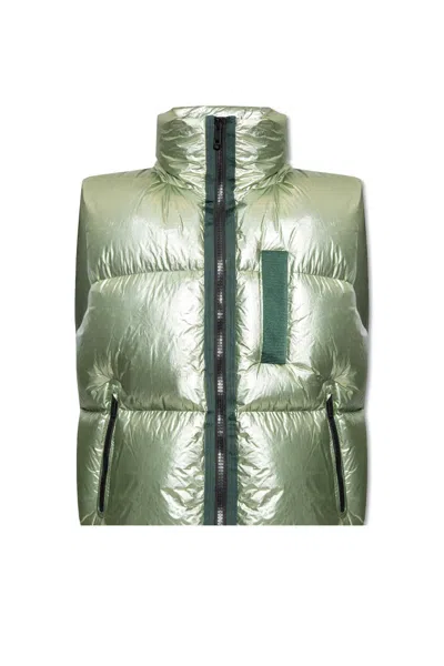Givenchy Down Vest With Logo In Green