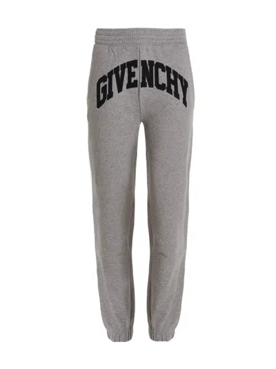 Givenchy Logo Embroidery Joggers In Grigio