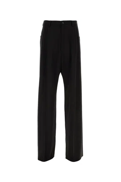 Balenciaga Pants In Black Wool In Nero