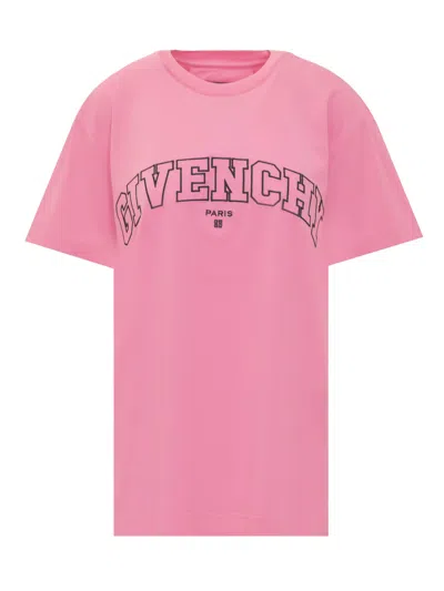 Givenchy Classic Fit College T-shirt In Old Pink