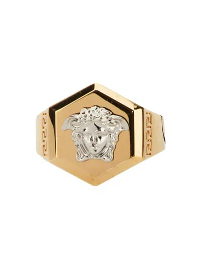 Versace Nuts &amp; Bolts Jellyfish Ring In Oro