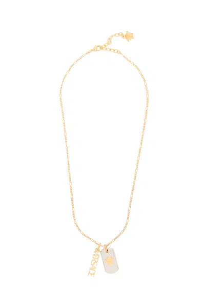Versace Necklace With Charms In  Gold Palladium