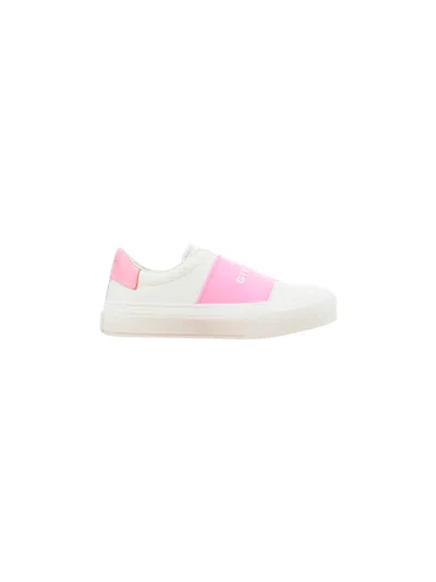 Givenchy Logo Leather Sneakers In White