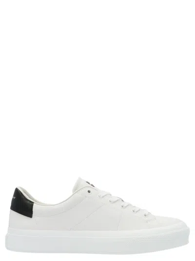 Givenchy White City Sport Sneakers With Black Spoiler