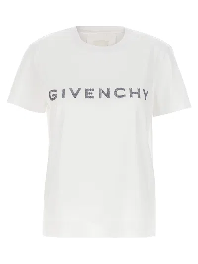 Givenchy Rhinestone Logo T-shirt In White