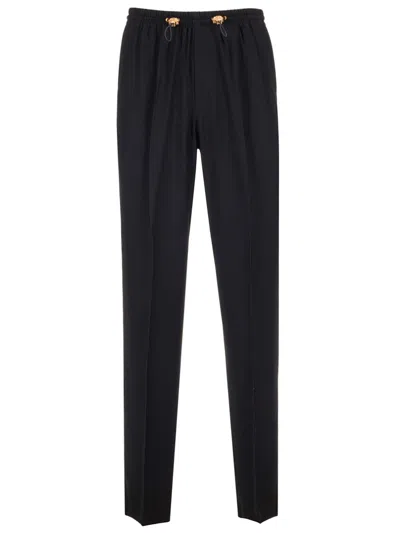 Versace Trousers With Medusa Details In Black
