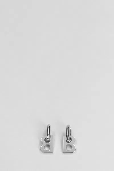 Balenciaga Hoop Earrings In Silver