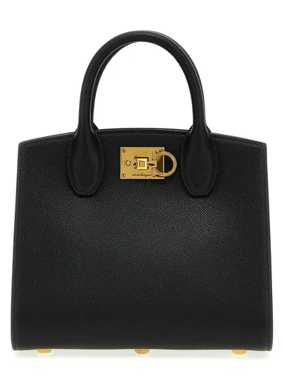 Ferragamo Studio Box Mini Handbag In Black
