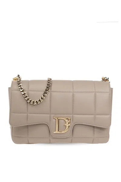 Dsquared2 D2 Statement Soft Shoulder Bag In Grey