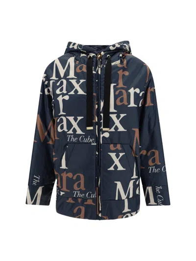 Max Mara The Cube Reversible Down Jacket In Blu Notte