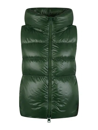 Herno Quilted Padded Vest In Verde