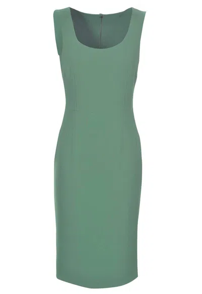 Dolce & Gabbana Stretch Sleeveless Midi Dress In Verde